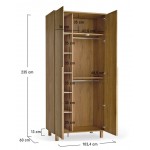 Ντουλάπα Well Δίφυλλη 103.4x60x235