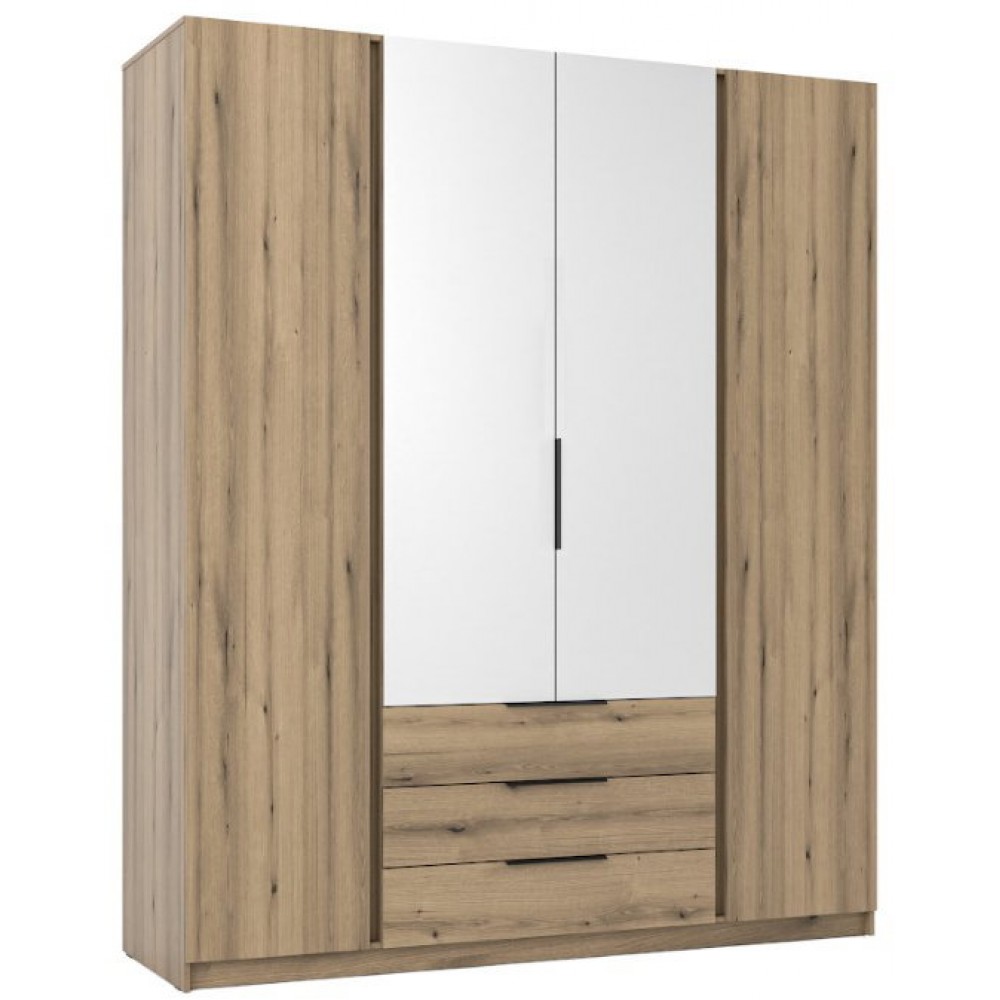 Ντουλάπα Luke 2FM 3S Τετράφυλλη 200x62x239