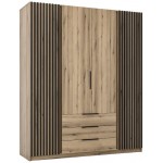 Ντουλάπα Luke 2FL Τετράφυλλη-Φυσικό 200x62x239