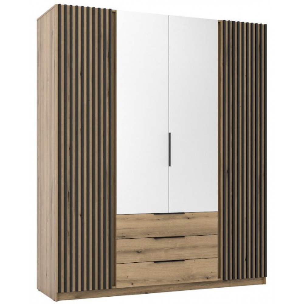 Ντουλάπα Luke LM 3S Τετράφυλλη-Φυσικό 200x62x239