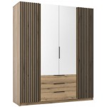 Ντουλάπα Luke LM 3S Τετράφυλλη-Φυσικό 200x62x239