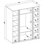 Ντουλάπα Luke M 3S Τετράφυλλη-Μαύρο 200x62x239