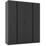 Ντουλάπα Luke 4F Τετράφυλλη-Μαύρο 200x62x239