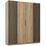 Ντουλάπα Luke 2FL Τετράφυλλη-Φυσικό 200x62x239