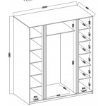 Ντουλάπα Luke LM Τετράφυλλη-Φυσικό 200x62x239