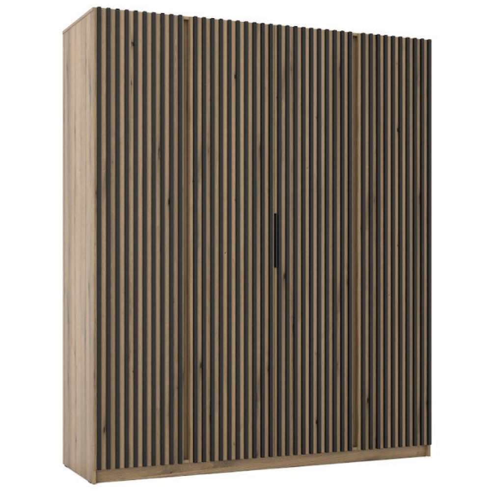 Ντουλάπα Luke L Τετράφυλλη-Φυσικό 200x62x239