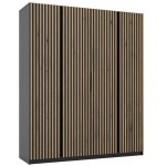 Ντουλάπα Luke L Τετράφυλλη-Μαύρο 200x62x239