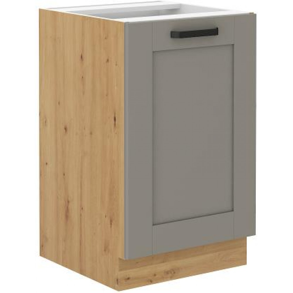 Επιδαπέδιο ντουλάπι νεροχύτη Nelor 50 ZL 1F BB-Γκρι σπέσιαλ - Φυσικό 50x52x82
