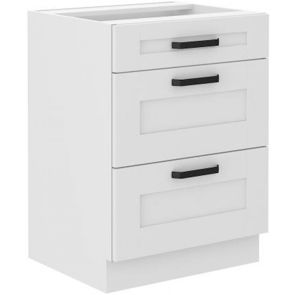 Επιδαπέδιο ντουλάπι Nelor 60 D 3S BB-Λευκό 60x52x82