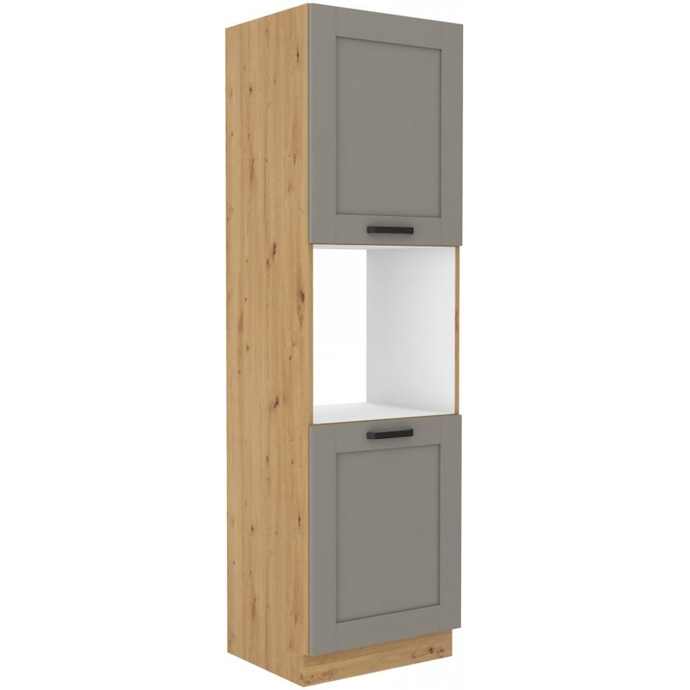 Επιδαπέδιο ντουλάπι Nelor 60 DP 210 2F-Γκρι σπέσιαλ - Φυσικό 60x57x210