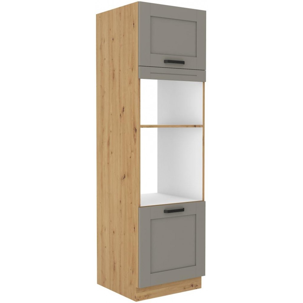 Επιδαπέδιο ντουλάπι Nelor 60 DPM 210 2F-Γκρι σπέσιαλ - Φυσικό 60x57x210