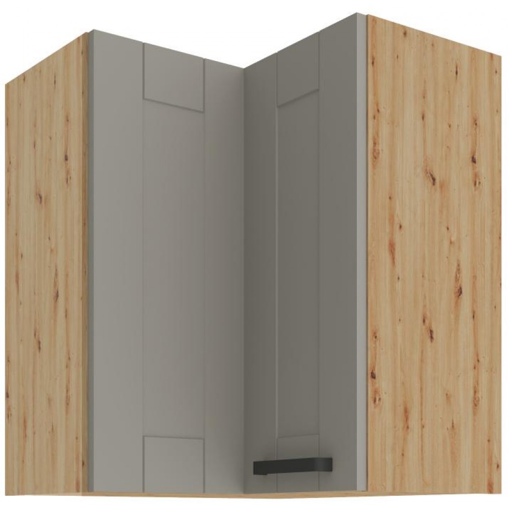 Κρεμαστό ντουλάπι γωνιακό Nelor 60x60 GN 72 2F-Γκρι σπέσιαλ - Φυσικό 60x60x71.5