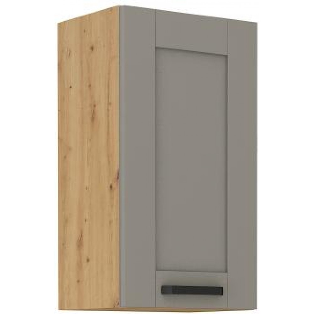 Κρεμαστό ντουλάπι Nelor 40 G 72 1F-Γκρι σπέσιαλ - Φυσικό 40x31x71.5