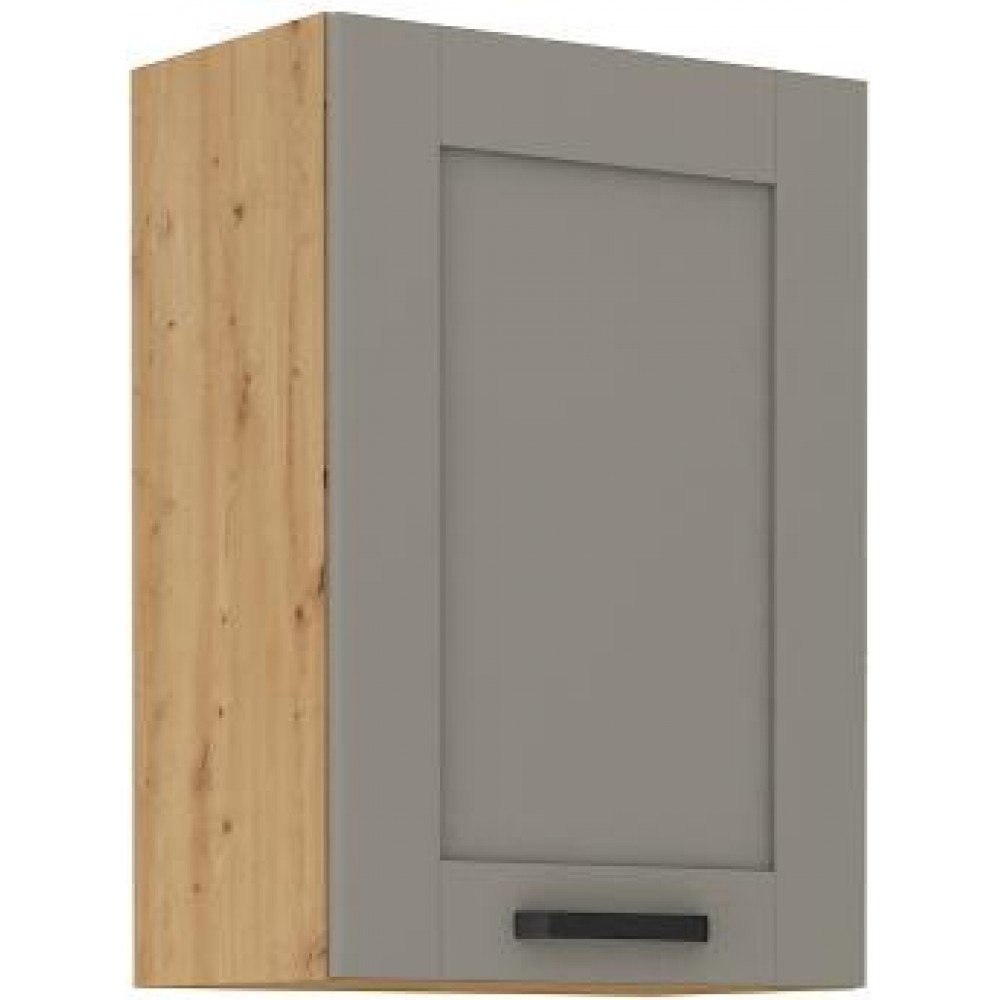 Κρεμαστό ντουλάπι Nelor 50 G 72 1F-Γκρι σπέσιαλ - Φυσικό 50x31x71.5