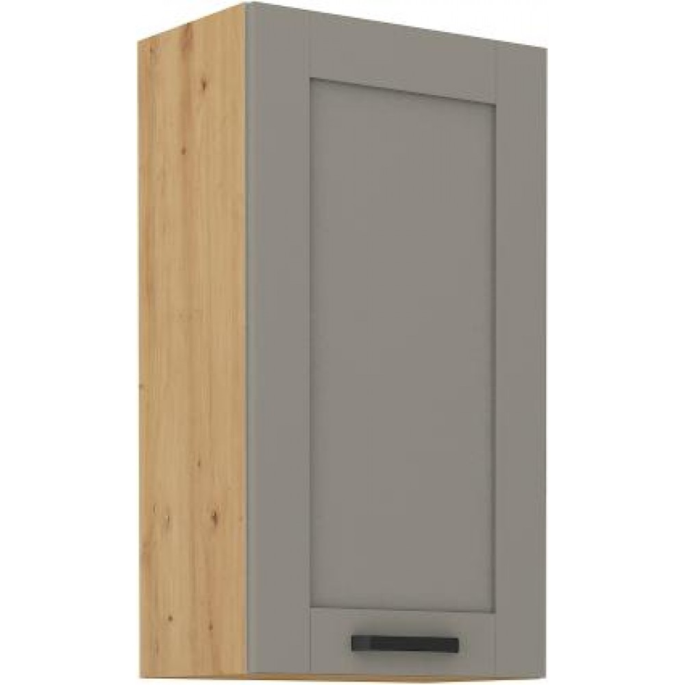 Κρεμαστό ντουλάπι Nelor 50 G 90 1F-Γκρι σπέσιαλ - Φυσικό 50x31x90