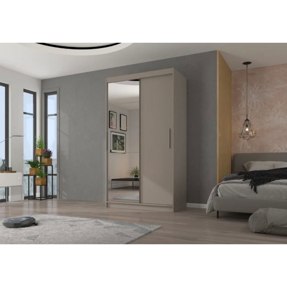Ντουλάπα Zaist 120 συρόμενη-Γκρεζ 120x59x215