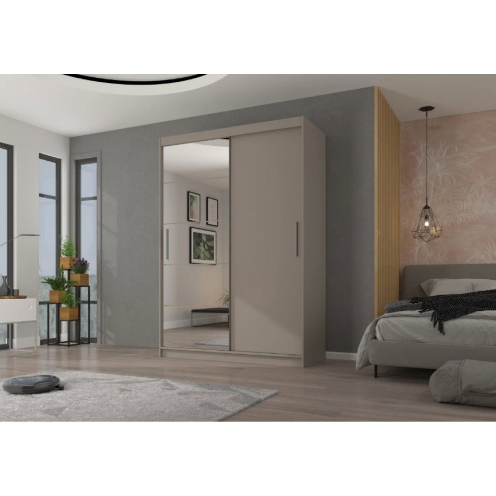 Ντουλάπα Zaist 150 συρόμενη-Γκρεζ 150x59x215