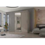 Ντουλάπα Zaist 150 συρόμενη-Γκρεζ 150x59x215