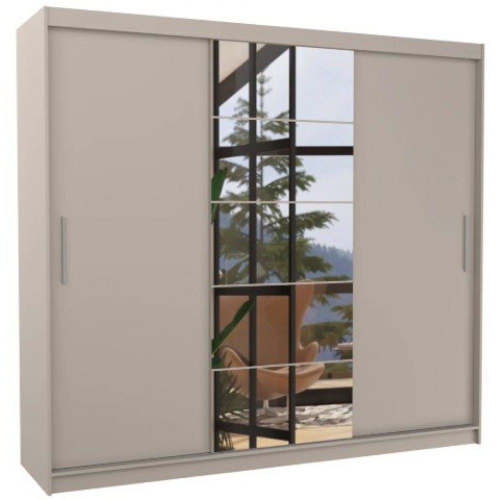 Ντουλάπα Zaist plus συρόμενη-Γκρεζ 235x59x215