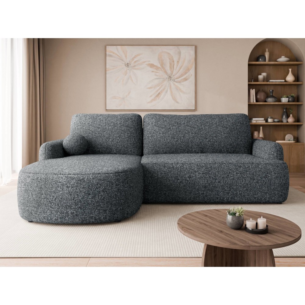 Γωνιακός καναπές Loridu-Αριστερή-Γκρι Σκούρο 250x174x90