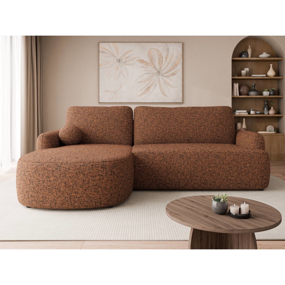 Γωνιακός καναπές Loridu-Αριστερή-Καφέ 250x174x90
