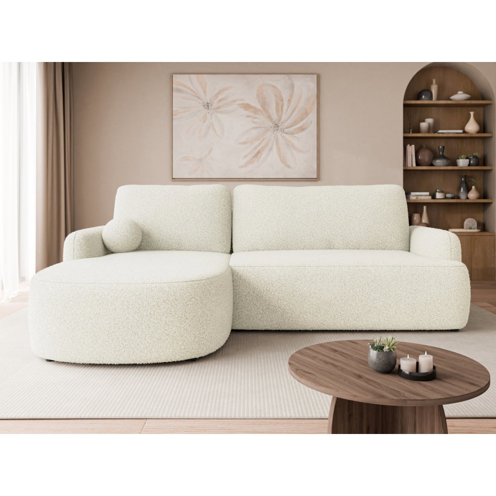 Γωνιακός καναπές Loridu-Αριστερή-Εκρού 250x174x90