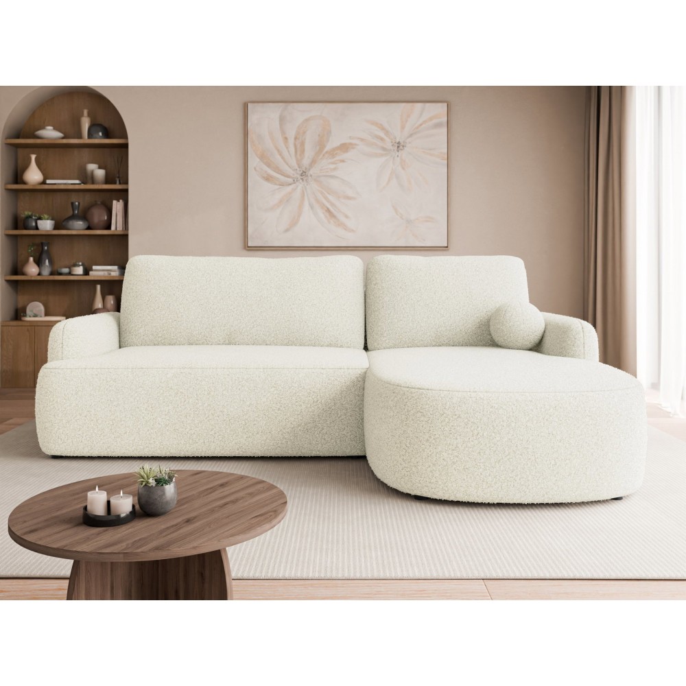 Γωνιακός καναπές Loridu-Δεξιά-Εκρού 250x174x90