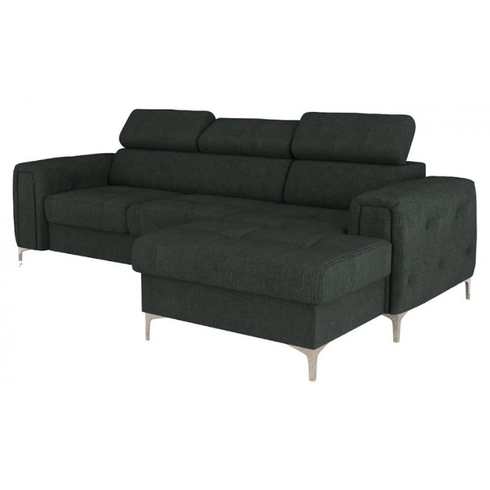 Γωνιακός Καναπές Almeria Mini-Γκρι-Δεξιά-Ύφασμα 255x165x99