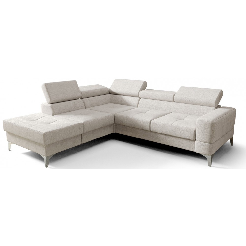 Γωνιακός καναπές Soreko Plus-Εκρού-Αριστερή 250x225x99