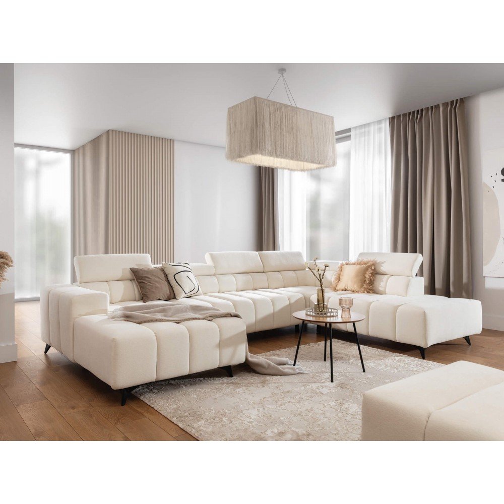 Γωνιακός Καναπές Castello-Εκρού Ανοικτό-Δεξιά 356x234x95