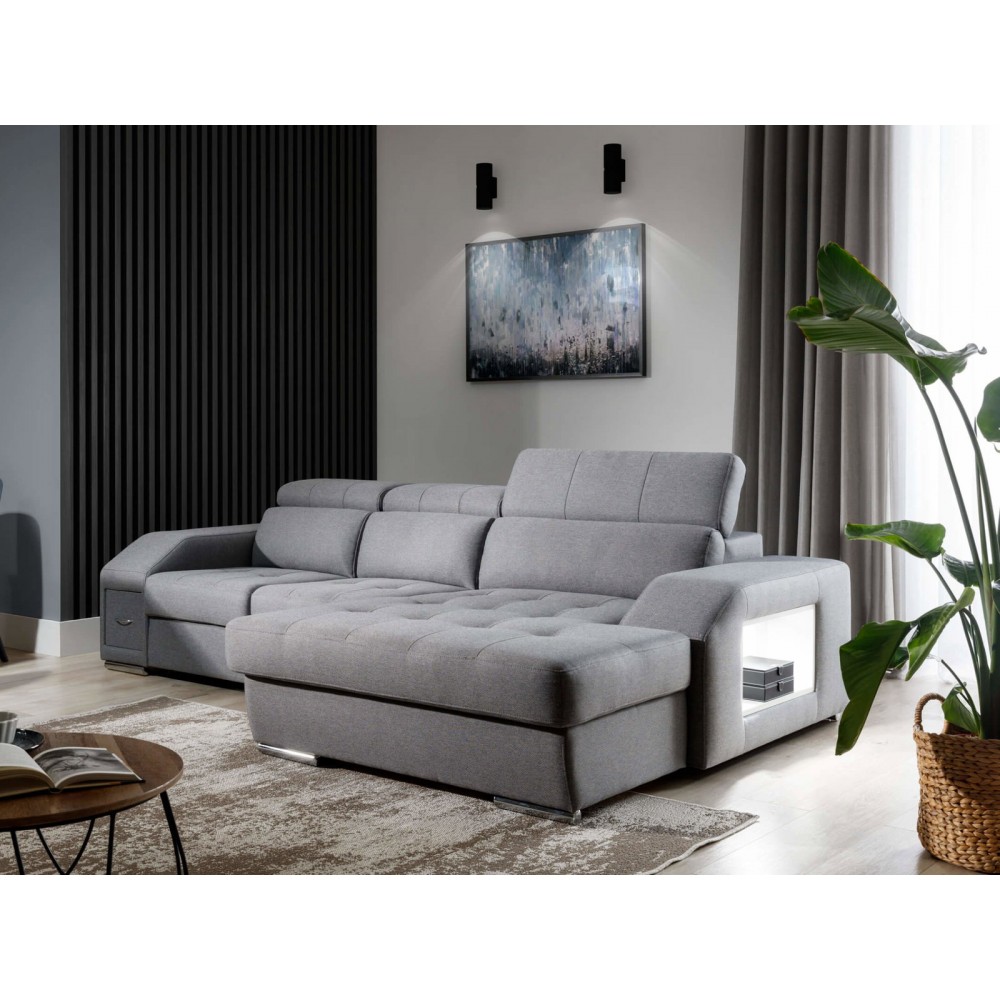 Γωνιακός Καναπές Teralia S-Γκρι Σκούρο-Δεξιά 275x173x94