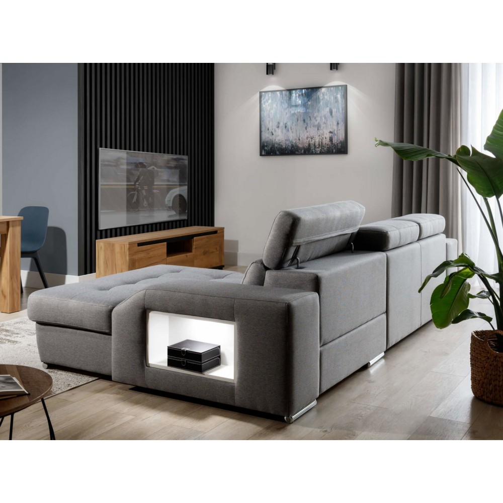Γωνιακός Καναπές Teralia S-Γκρι Σκούρο-Δεξιά 275x173x94