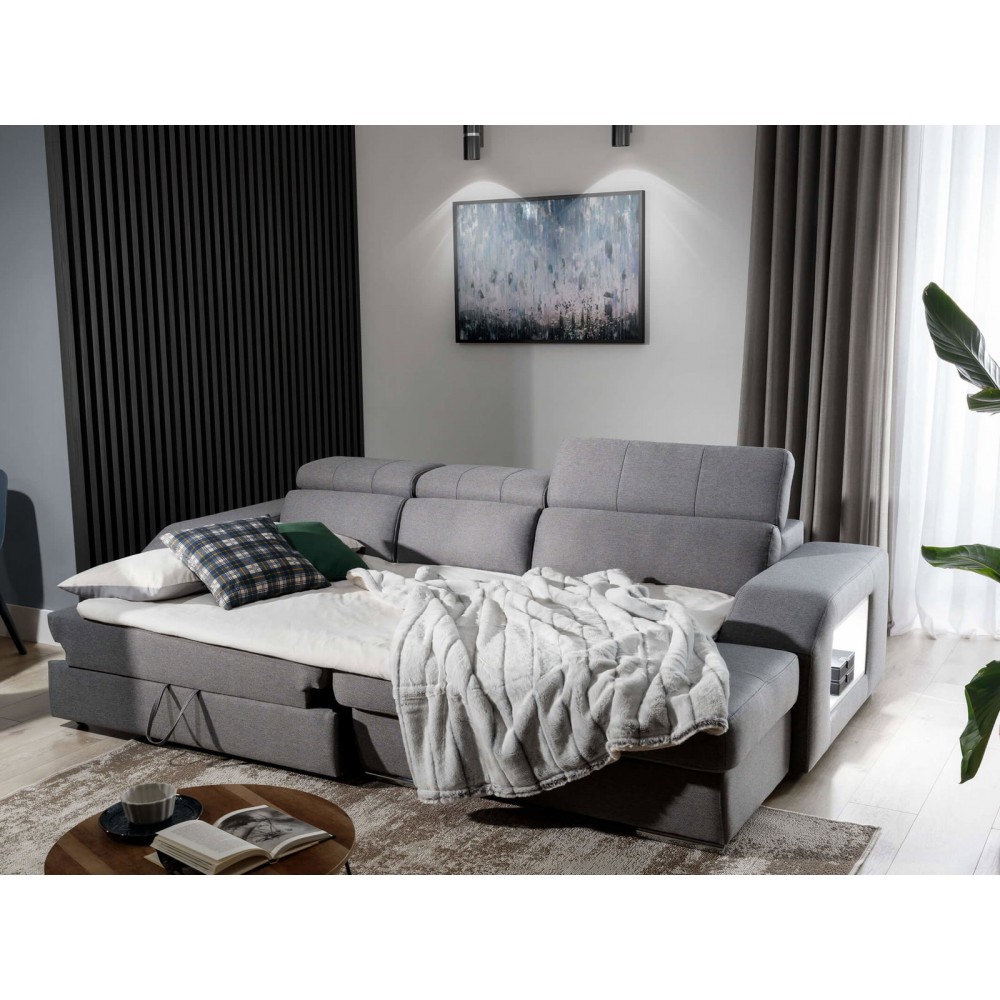 Γωνιακός Καναπές Teralia S-Γκρι Σκούρο-Δεξιά 275x173x94