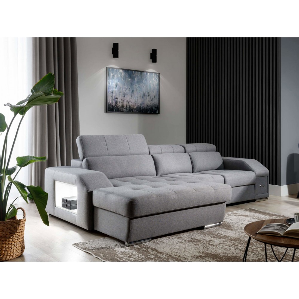 Γωνιακός Καναπές Teralia S-Γκρι Σκούρο-Αριστερή 275x173x94