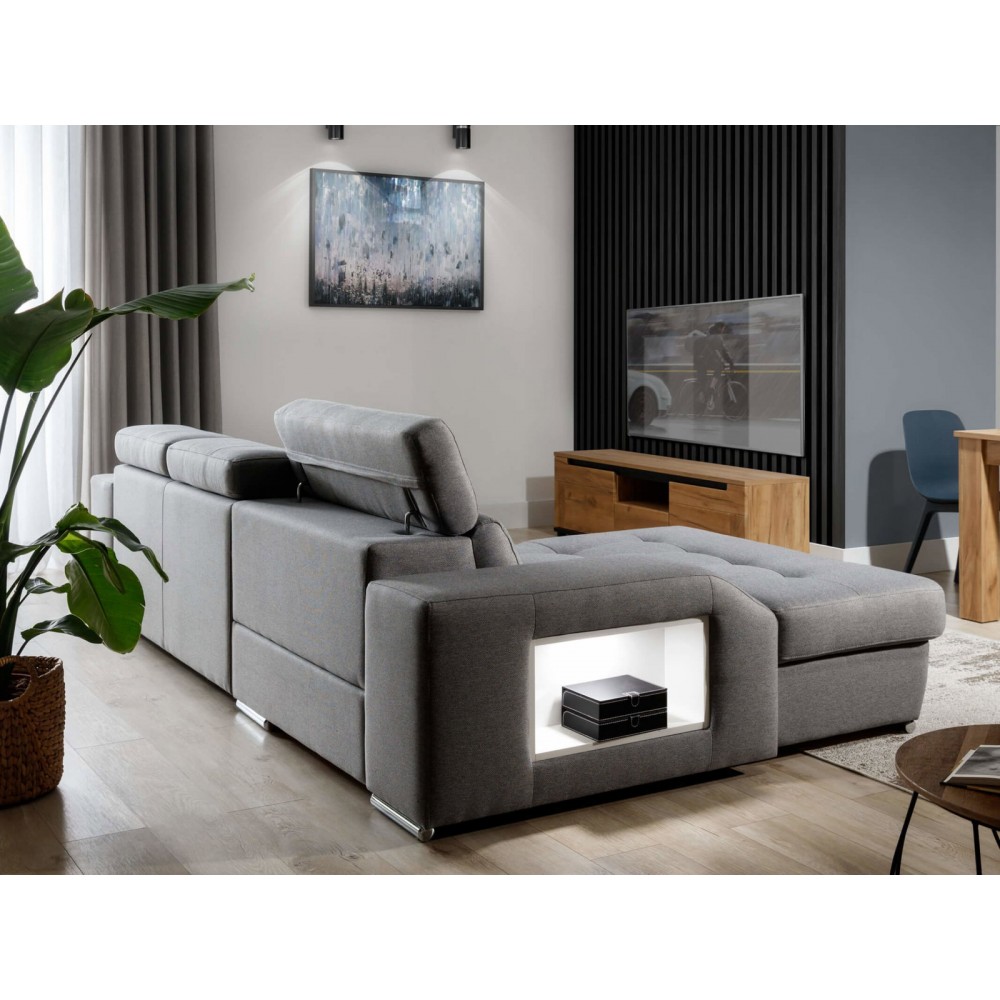 Γωνιακός Καναπές Teralia S-Γκρι Σκούρο-Αριστερή 275x173x94