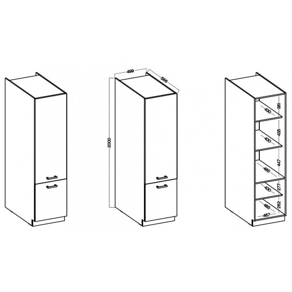 Επιδαπέδιο ντουλάπι Myriam HSG 50/190 ZPW-Λευκό 50x56.6x200