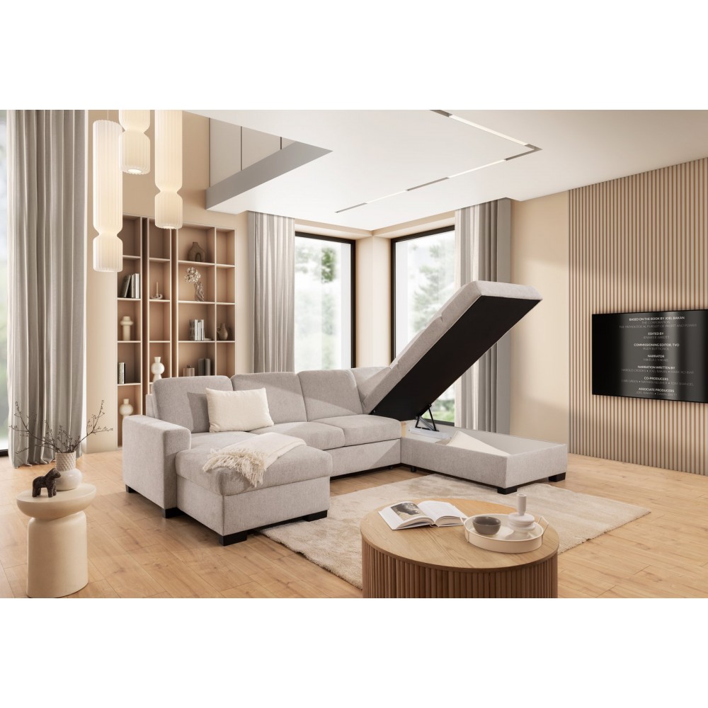 Γωνιακός Καναπές Regalia-Δεξιά-Μπεζ Ανοιχτό 310x202x90
