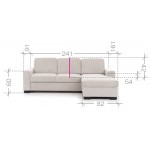Γωνιακός Καναπές Regalia L-Δεξιά-Μπεζ Ανοιχτό 241x161x90