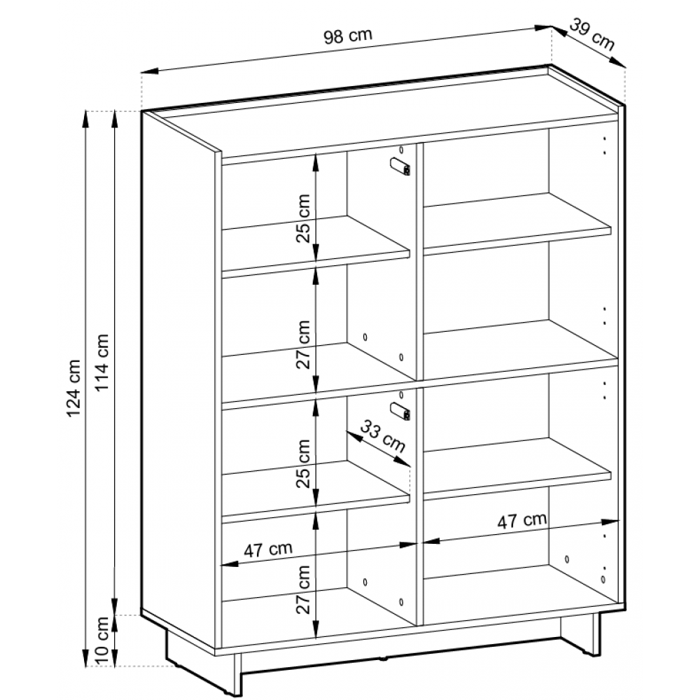 Μπουφές Velliora Plus 98x39x124