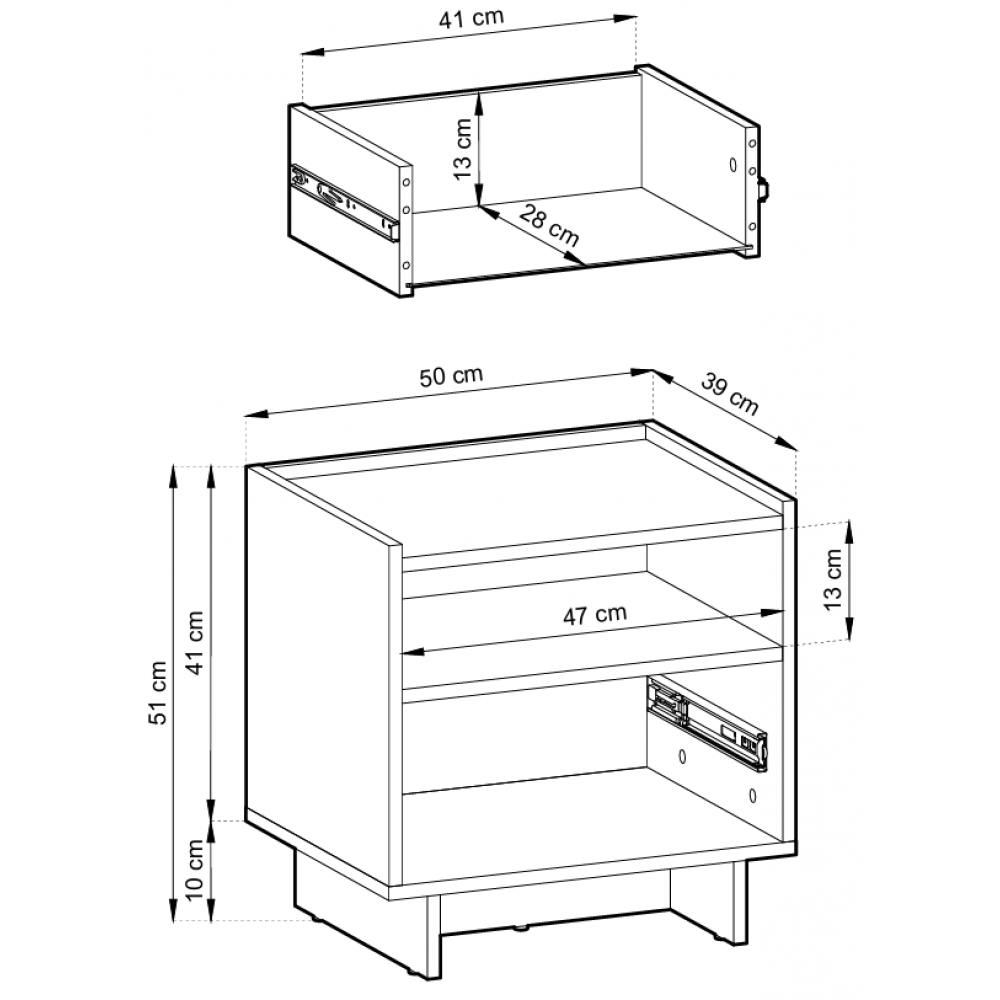 Κομοδίνο Velliora 50x39x51