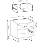 Κομοδίνο Velliora 50x39x51