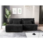Γωνιακός Καναπές Floopy-Μαύρο-Αριστερή 210x98x90