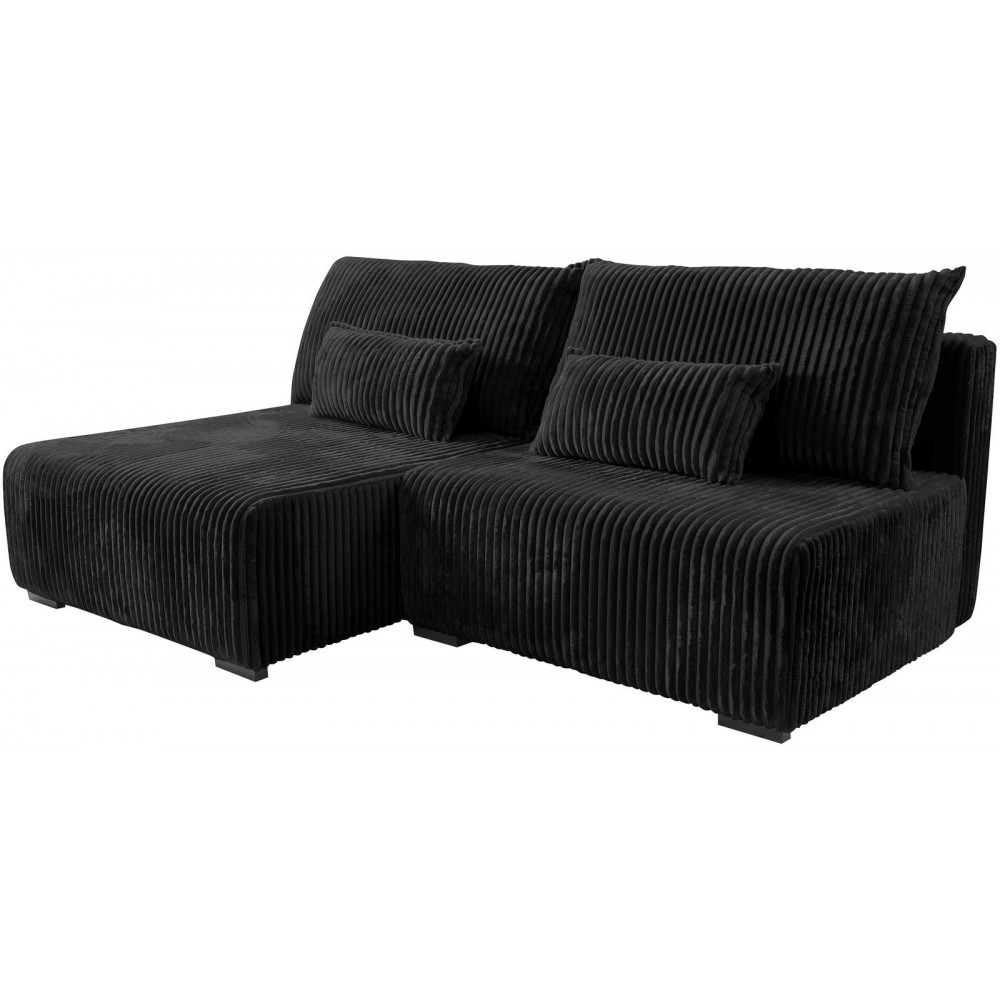 Γωνιακός Καναπές Floopy-Μαύρο-Αριστερή 210x98x90