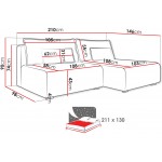 Γωνιακός Καναπές Floopy-Κεραμιδί-Αριστερή 210x98x90