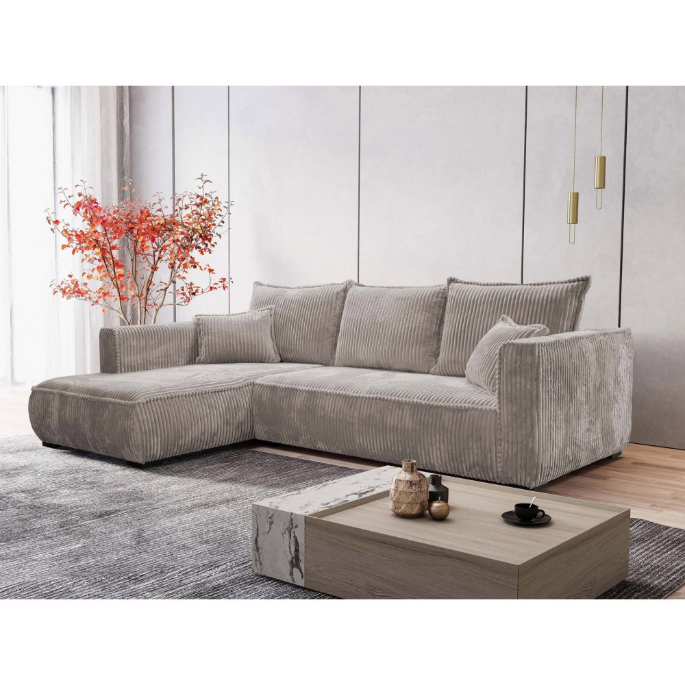 Γωνιακός Καναπές Modena-Μπεζ-Αριστερή 322x116x100