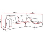 Γωνιακός Καναπές Modena-Κυπαρισσί-Αριστερή 322x116x100