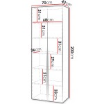 Ντουλάπα Kerkin Δίφυλλη-Χωρίς καθρέπτη 70x42x200