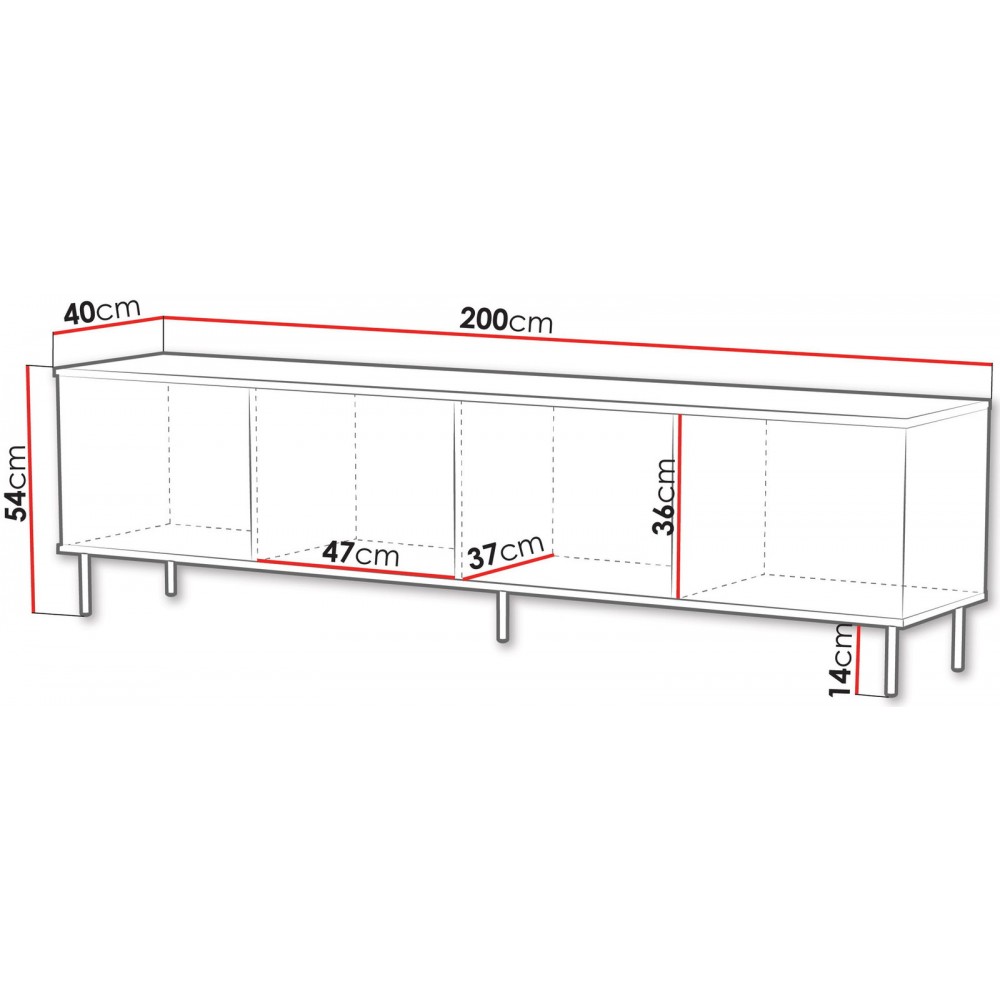Έπιπλο Τηλεόρασης Leo 200 200x40x54