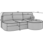 Γωνιακός Καναπές Savol-Μπεζ-Δεξιά 220x144x93