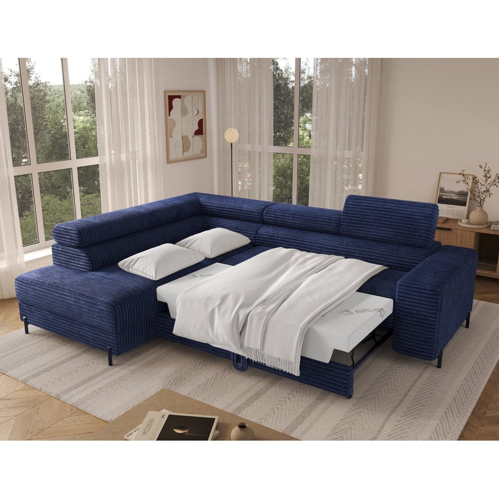 Γωνιακός Καναπές Lesor-Μπλε-Αριστερή 274x200x93